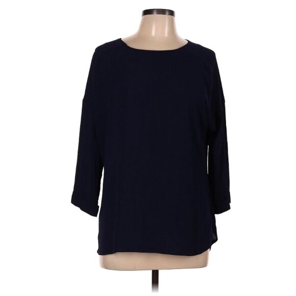 W5 Tops - W5 Dark Blue Polyester 3/4 sleeve top Size M​